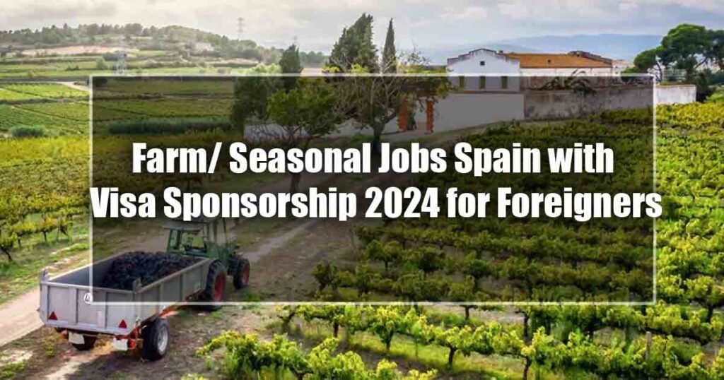 Farm/ Seasonal Jobs Spain with Visa Sponsorship 2024 for Foreigners
